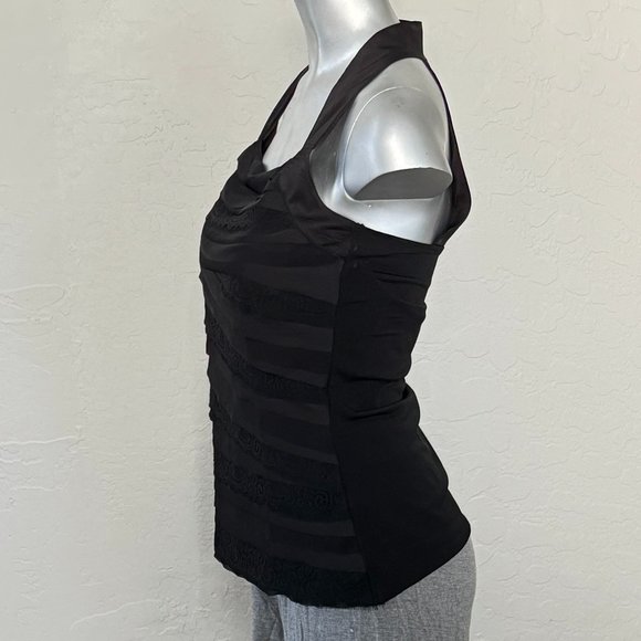 WHBM Black Tiered Halter Top - Picture 3 of 11